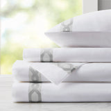 Croscill Signature Hem Glam/Luxury 300TC Cotton Sheet Set CCS20-016 Grey