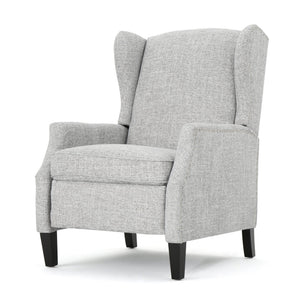 English Elm Christopher Knight Home® - Pushback Recliner Chair with Nailhead Trim and Wingback Design, Plush Fabric Comfort for Living Rooms LIGHT GREY 60760.00LGT