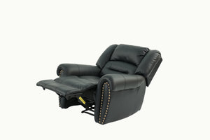 English Elm Modern Oversized Manual Recliner Chair Glider in Bonded Leather with Nailhead Trim and Plush Support Black 41 L x 31 W x 27 H B011P205581