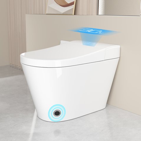 English Elm Unique Smart Bidet Toilet with Auto Open Seat Warm Dryer and Hands Free Flush W3133P414562