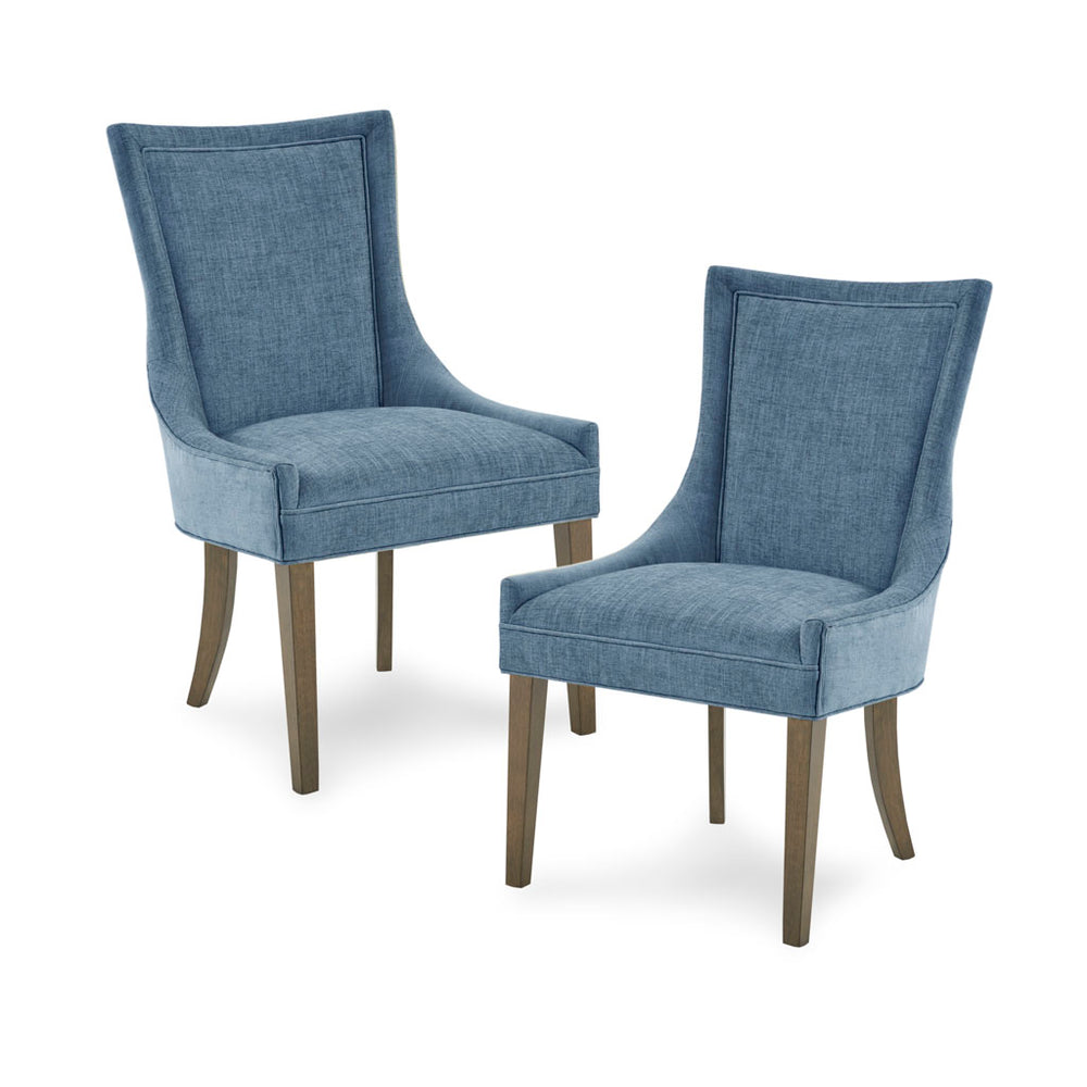 JLA Home Madison Park Signature - Ultra Upholstered Armless Dining Side Chairs Set of 2 — Plush Chenille, Solid Wood Legs, Piped Trim Comfort MPS108-0302