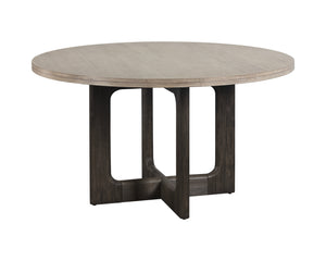 Sunpan Cypher Modern Dining Table Base with Grey Faux Marble Finish for Indoor and Outdoor Spaces Wood / White Ceruse