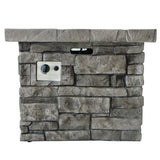 Christopher Knight Home® - Noble House - Angeles Outdoor Grey Square Fire Pit - 40,000 Btu