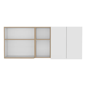 English Elm Nucla Wall Cabinet in White & Light Oak — Engineered Wood, Multi Compartments, Stylish Kitchen Storage B092P286136