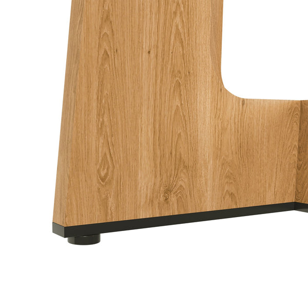 English Elm Round Farmhouse Dining Table Seats Four with Warm Oak Grain Finish for Kitchen Nook W2700P415283