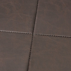 English Elm Christopher Knight Home® - Large Square Ottoman Bench in Brown Faux Leather with Birch Wood Legs, Oversized 35" Seat for Living Room Comfort and Storage 57313.00PU