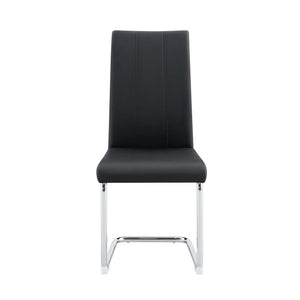 English Elm A Set of 2 Glam Faux Alligator Pvc Barstools with Crystal Buckle Detail Black W1512P491854