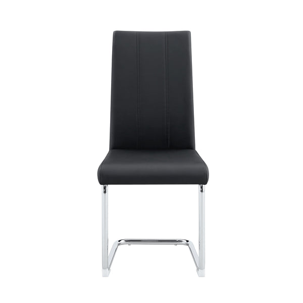 English Elm A Set of 2 Glam Faux Alligator Pvc Barstools with Crystal Buckle Detail Black W1512P491832