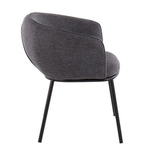 English Elm Contemporary Angular Steel Frame Accent Chair Padded Upholstered Seat for Modern Interiors B202P223423