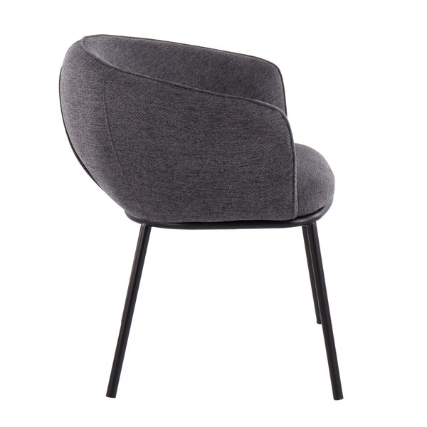 English Elm Contemporary Angular Steel Frame Accent Chair Padded Upholstered Seat for Modern Interiors B202P223423