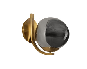 Sunpan DIONIS Sconce - Hand-Blown Glass Globe Light Fixture in Brushed Gold for Modern Ambiance & Elegance 112240