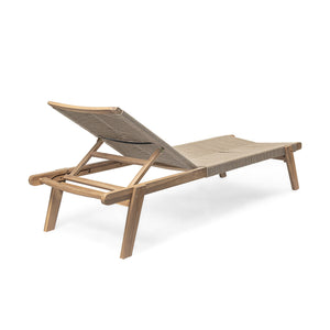 English Elm Christopher Knight Home® - Catania Teak+Beige Outdoor Rope Chaise Lounge Set of 2 – Acacia Wood Frames, 4-Position Adjustable, Weather-Resistant Comfort N775P203284G