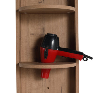 English Elm 12" Bathroom Wall-Mounted Storage Rack with Three-Tier Floating Shelves, Durable Scratch-Resistant Plywood Organizing Solution Imitative Oak W999P277163