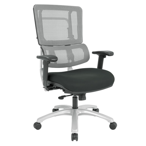 OSP Home Furnishings Vertical Mesh Back Ergonomic Office Chair with Lumbar Support and Adjustable Arms 99666S-3M