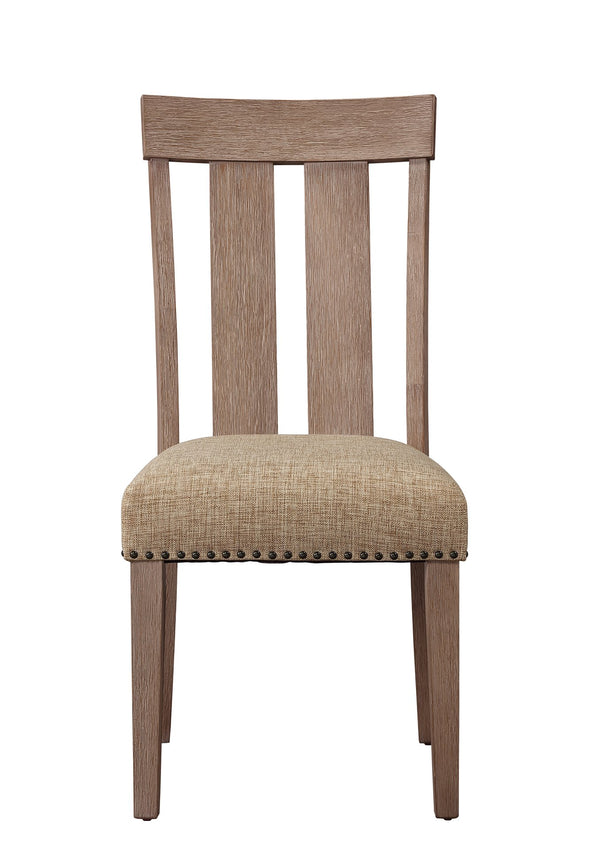 English Elm Nathaniel Upholstered Fabric Side Chair with Slatted High Back and Nailhead Trim, Set of 2 Maple 41 L x 20 W x 13 H B2726P265150
