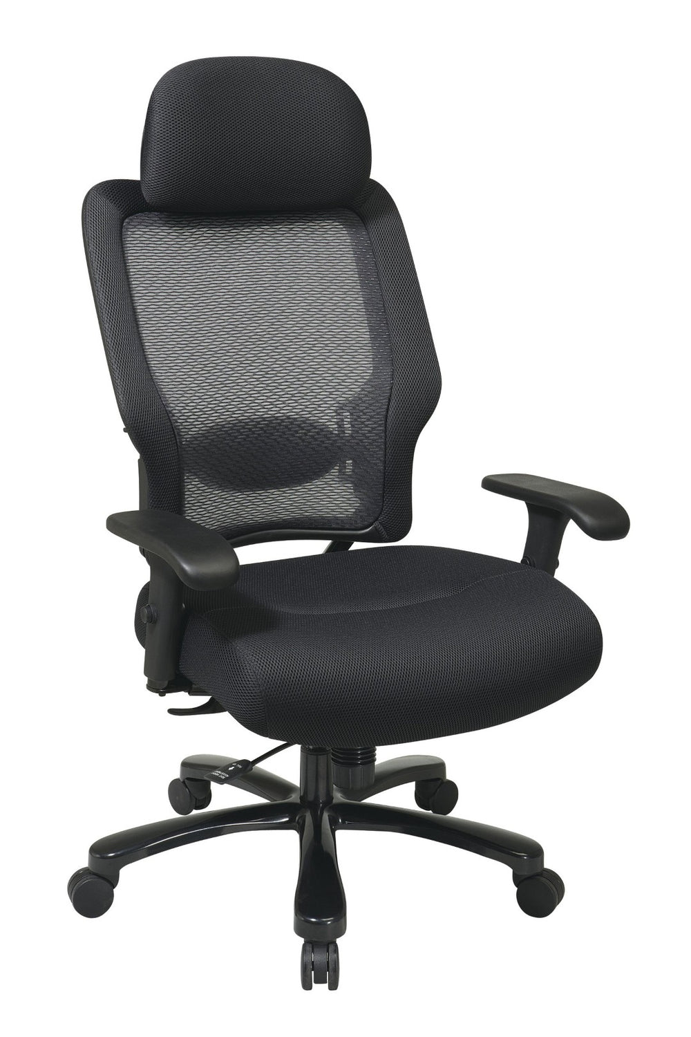 OSP Home Furnishings Big and Tall Ergonomic Office Chair with Airgrid Back Lumbar Support and Padded Mesh Seat 63-37A773HM