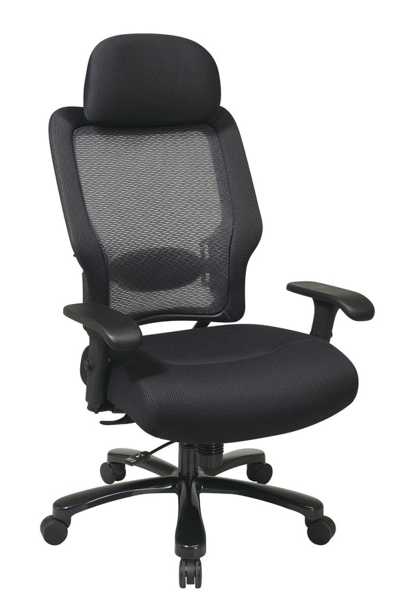 OSP Home Furnishings Big and Tall Ergonomic Office Chair with Airgrid Back Lumbar Support and Padded Mesh Seat 63-37A773HM