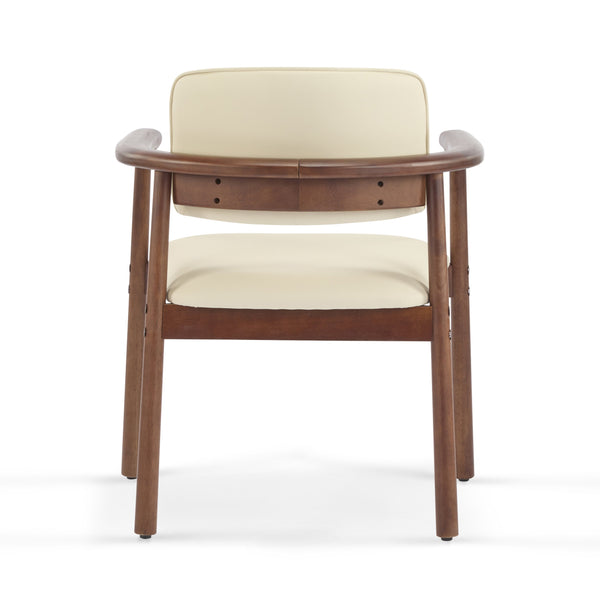 English Elm Christopher Knight Home® - 2 Elegant Dining Chairs Set with Rubber Wood Frame, 300lb Capacity, Beige PU Cushions, Versatile Home Seating N779P298396D