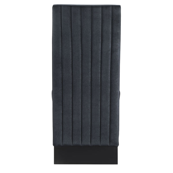 English Elm STACEY Faux Marble Zebra Dining Set in White & Black with Pedestal Base and 4 Upholstered Chairs B201S00326