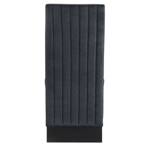 English Elm STACEY Solid Wood Dining Chair Set of 2 with Bouclé Polyester Upholstery, Contemporary Extended Back Design Black 43.31 L x 20.08 W x 16.73 H B201P342799