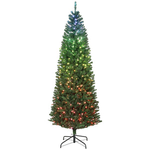 English Elm 7ft Slim Fir Artificial Christmas Tree with 350 Color Shifting Led Lights and Remote T3971P412509