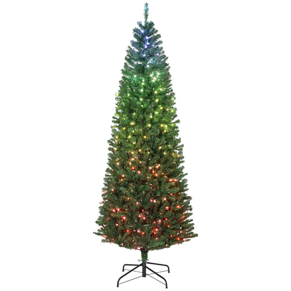 English Elm 7ft Slim Fir Artificial Christmas Tree with 350 Color Shifting Led Lights and Remote T3971P412509