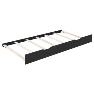 English Elm Twin Wood Gaming Daybed with Trundle Built-in Desk Rgb Lighting and Usb Port Black+Blue LT000283AAC