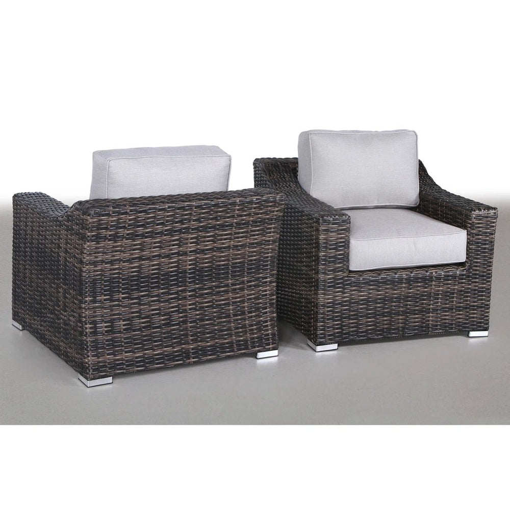 English Elm LSI Fully Assembled Patio Chair Set with Cushions — Durable Wicker Aluminum Frame, Weather-Resistant Comfort Brown B120S00058