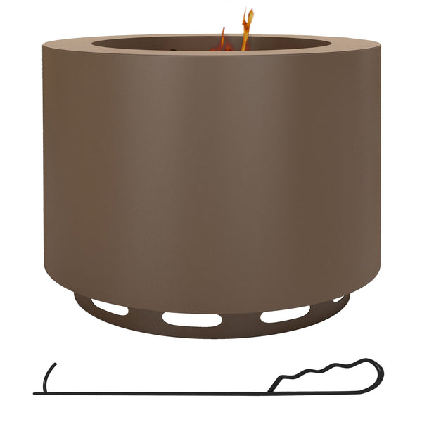 English Elm Outsunny 19 Inch Stainless Steel Wood Burning Fire Pit with Secondary Combustion Design W2225P174294