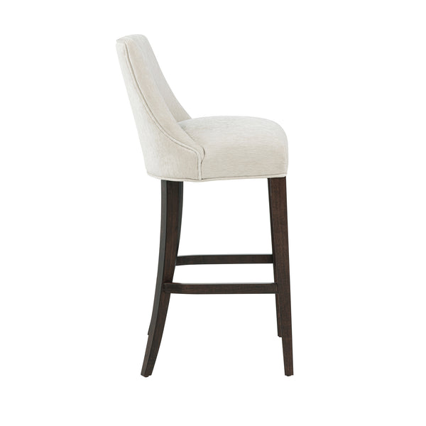 English Elm Beever Chenille Barstool In Cream - Elegant Rubberwood Frame & Gold Accents For Modern Comfort B365P397982