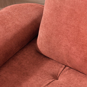 English Elm 103 Luxurious Cloud Velvet Sofa with High-Elastic Sponge Cushion, Deep-Seated Comfort for Living Spaces Brick red W2290S00010