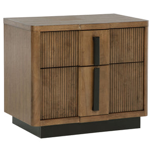 English Elm Moraga Fluted Ash Veneer Nightstand with Two Drawers for Modern Bedrooms B062P451801