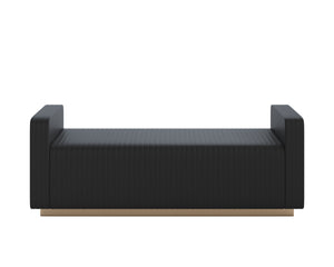 Sunpan Odette Modern Bench with Chic Block Design and Antique Brass Stainless Steel Base for Stylish Spaces Maven Black