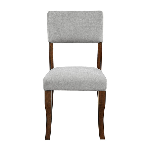 English Elm Contemporary High Back Chenille Dining Chairs Solid Wood Frame Upholstered Set Brown,Gray B011P439061