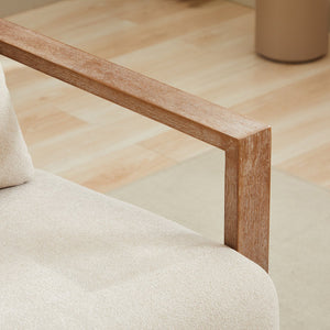 English Elm 29.13"w Boucle Swivel Accent Chair Open Back 360 Rotation Modern Lounge Seating Beige W3188P417947