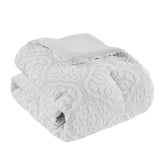 Madison Park Everly Shabby Chic 3 Piece Tufted Woven Medallion Comforter Set MP10-8304 Grey/White