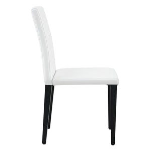 English Elm 4-piece Brown Suede Dining Chair Set with Tufted Back and Walnut Metal Legs White+Black W1151P361173