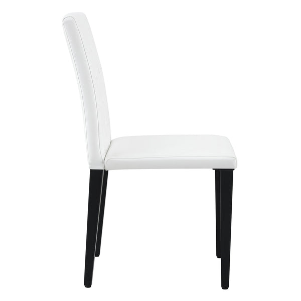 English Elm 4-piece Brown Suede Dining Chair Set with Tufted Back and Walnut Metal Legs White+Black W1151P361173