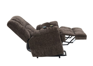 English Elm Pacay Faux Leather Aire Power Recliner with Lift, Heat & Massage, Pocket Coil Seat, Cup Holders Brown 36.3 L x 30.4 W x 25.6 H B2726P245484