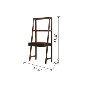 English Elm 32x17x68" Acacia Wood Ladder Bookshelf Open Display Unit for Living Room or Office W2078P174874
