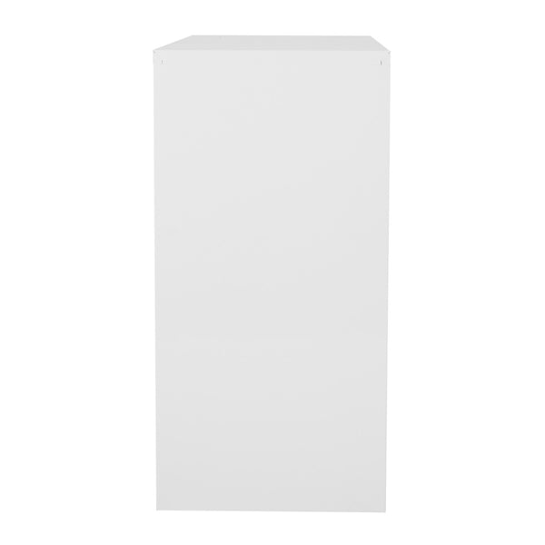 OSP Home Furnishings 36" Steel Lateral File Cabinet with Ball Bearing Drawers Locking Security and Leveling Glides 3 Glides White LF336-WH