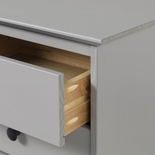 English Elm Walker Edison - Classic Solid Wood 3-Drawer Nightstand Grey – Solid Pine, Modern Black Pulls, Ample Closed Storage B185P168928