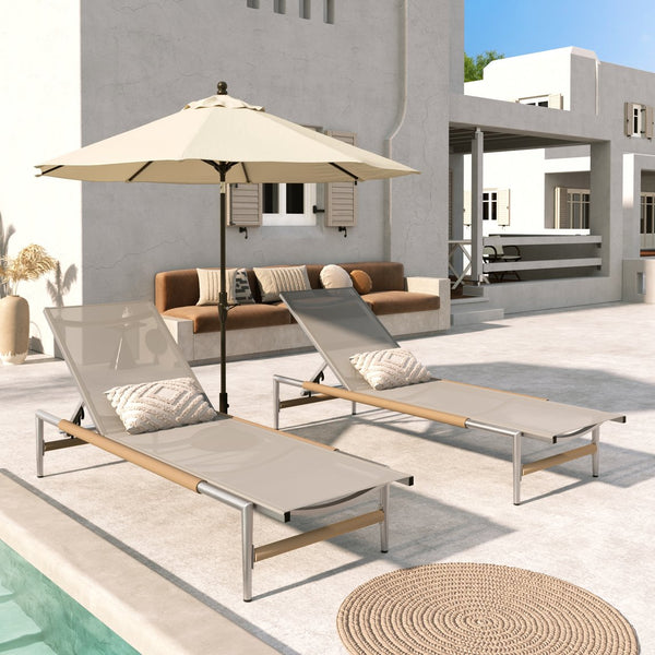 English Elm Christopher Knight Home® - Hargrove Outdoor Patio Chaise Lounge Set Of 2 - Durable Aluminum, Ergonomic Mesh, Stylish Design N775P232991S