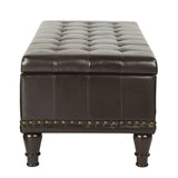 OSP Home Furnishings Caldwell storage ottoman Espresso