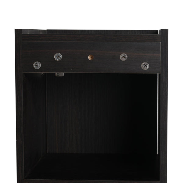 English Elm 12 Inch Narrow Wall Mounted Cabinet Soft Close Door Dark Oak Finish Bathroom Storage W1972P457985