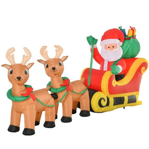 English Elm Inflatable Santa Fire Truck Yard Display with Led Lit Tree 7.5 Foot Holiday Decor T3971P412830