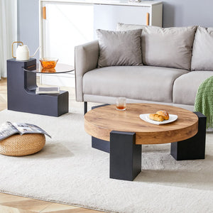 English Elm The Two Tier Detachable Mdf Coffee Table for Flexible Modern Living Room Style W1151P184838