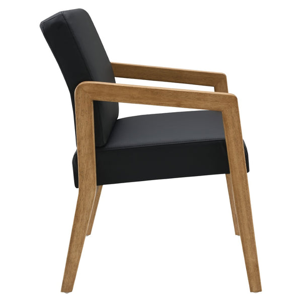 OSP Home Furnishings Wood Guest Chair Solid Oak Frame Memory Foam Seat Lumbar Support for Office Waiting Room WD580-U6