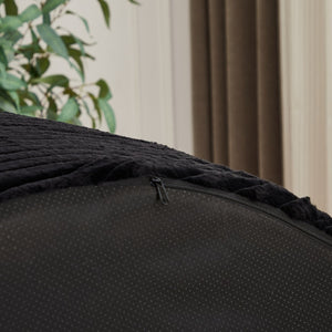 English Elm 50"l Corduroy Oversized Sleeper Chair with Neck Pillow Support for Lounge or Bedroom Black W834P405865