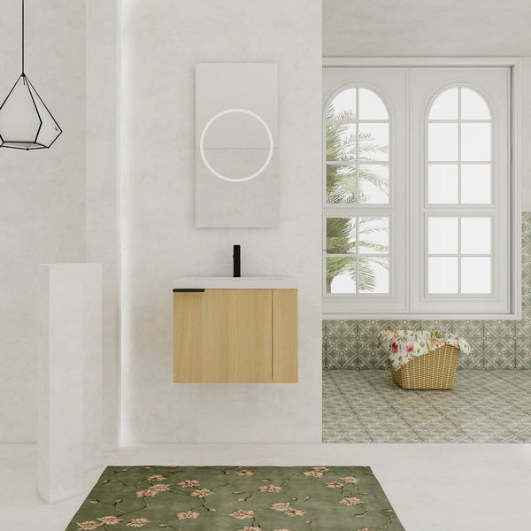 English Elm 24" Bathroom Vanity Sink Combo - Modern Oak Cabinet Set With Ample Storage & Soft-Close Doors W1972P204941